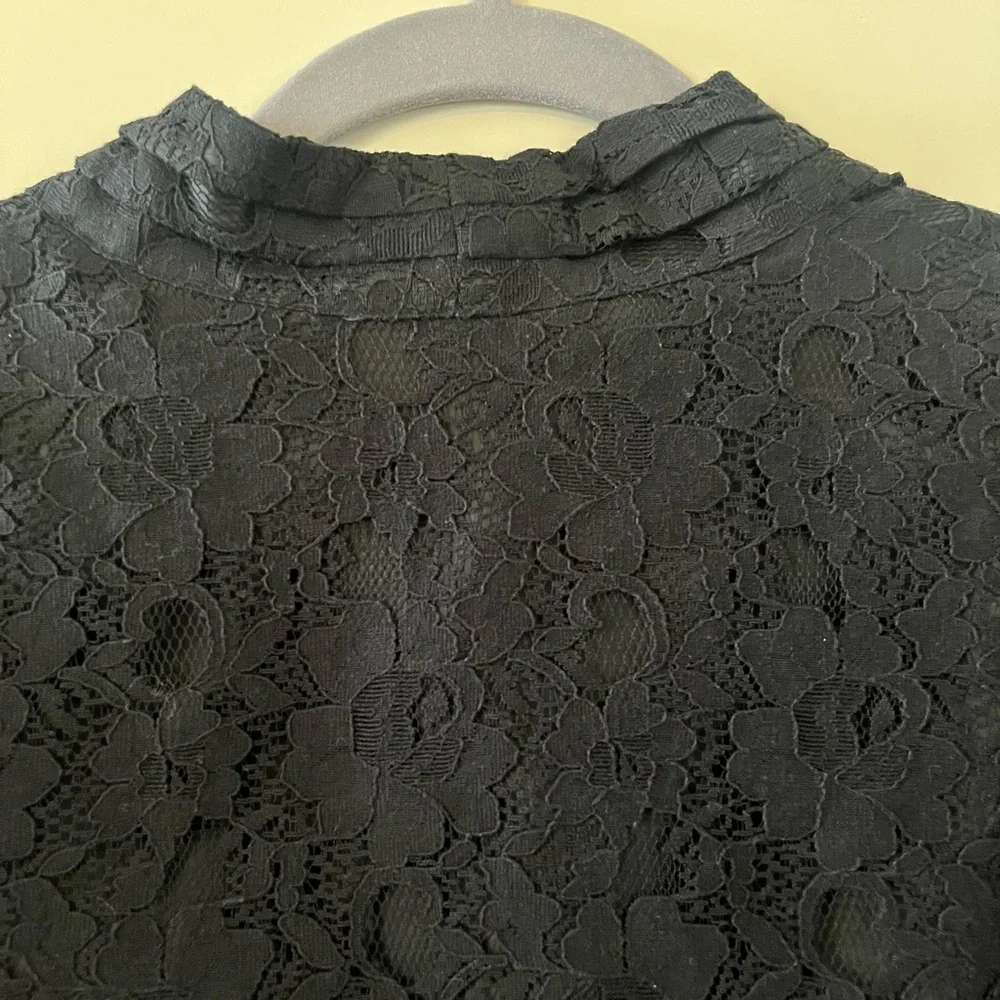Talbots Black Lace Overlay Black Blazer Suit Jacket Women’s Size 14 - Picture 15 of 16